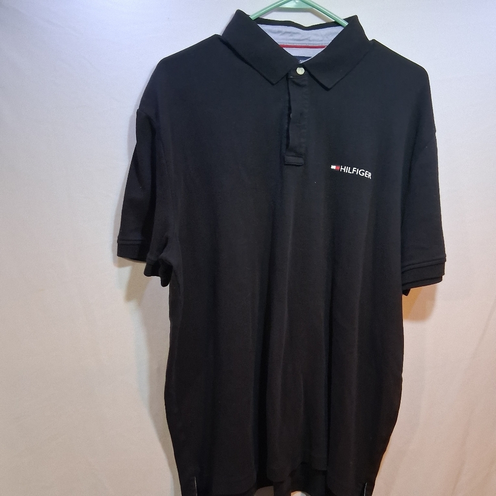 Tommy Hilfiger Black Short-Sleeve Polo with Logo
